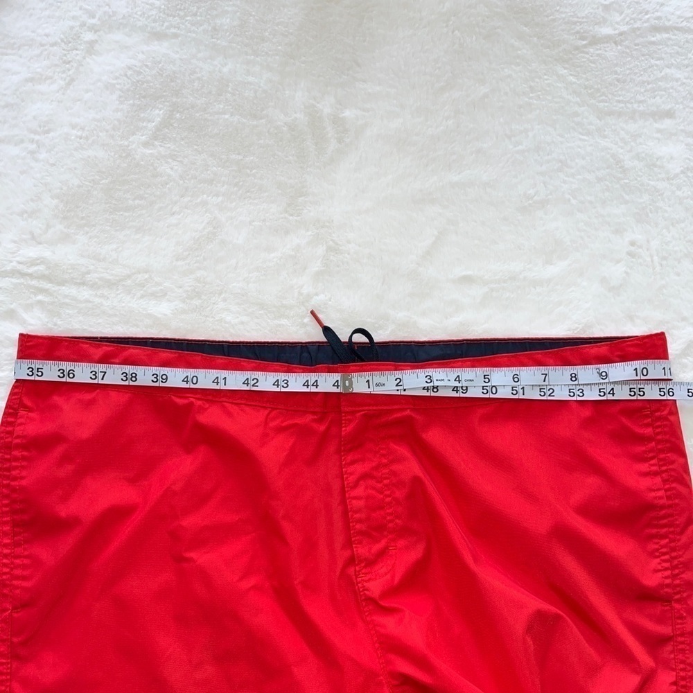 Lands’ End Men’s Nylon Swin Trunks Sz 42 Red Fully Lined Drawstring 3 Pockets - Picture 11 of 11